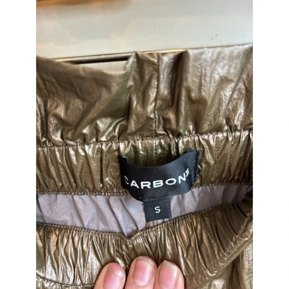 Carbon‎ 38 Metallic Swishy Cargo Nylon Jogger Pants NWT Athleisure Small Pockets